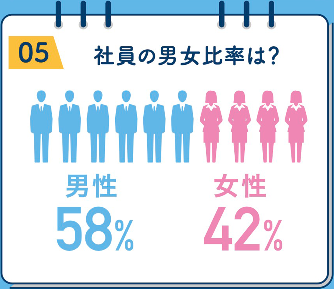 社員の男女比率は？