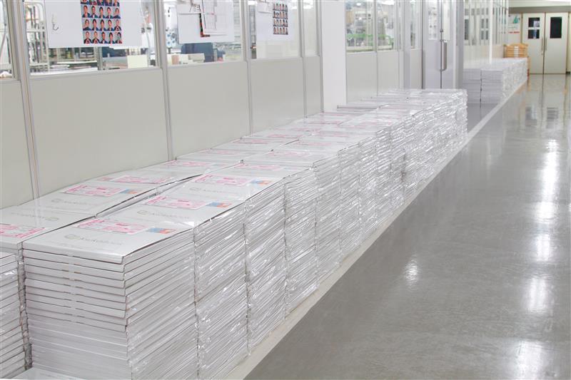 廊下にならぶサンプル